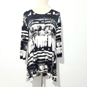 CARIBE Women's 3/4 Sleeve Lightweight Jersey Tunic Top Made In USA Size Medium